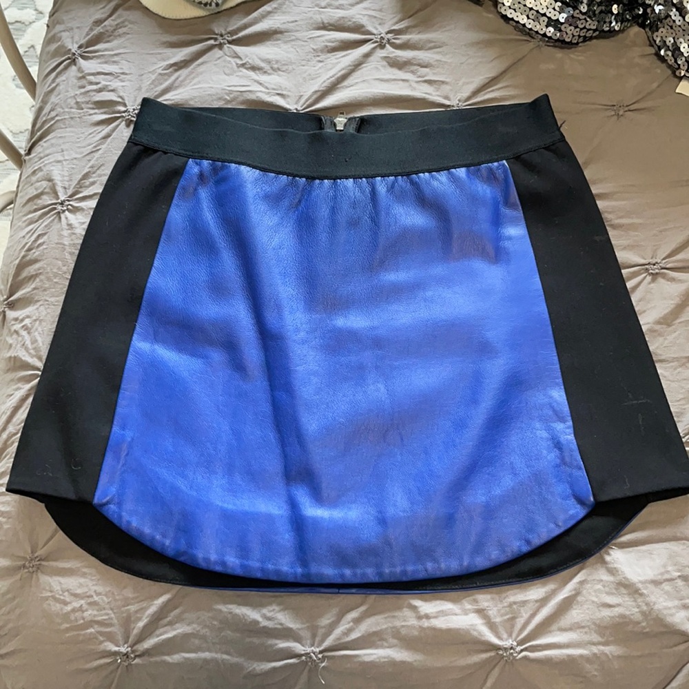 Mason Real Leather Royal Blue Skirt XS